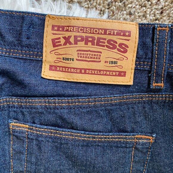 Express Precision Fit Jeans Dark Blue Size 3/4 - Picture 5 of 9